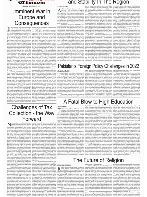 Pakistan’s Foreign Policy Challenges in 2022