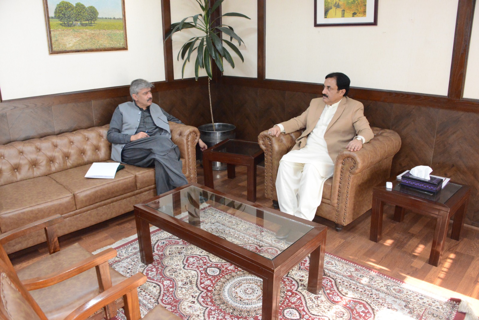 Deputy Chairman Senate Syedaal Khan Meets Secretary of Communications, Secretary of Housing & Works, and DIG Islamabad