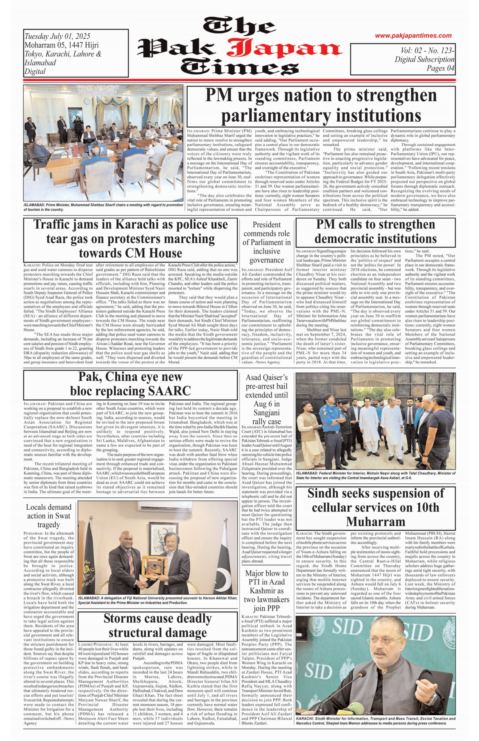 PM urges nation to strengthen parliamentary institutions